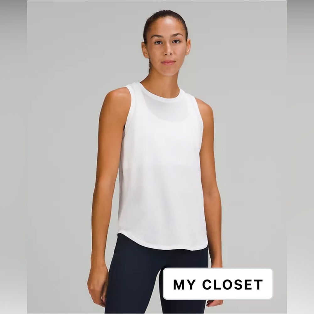 Lululemon High-Neck Running and Training Tank White Size 12. Excellent cond NWOT